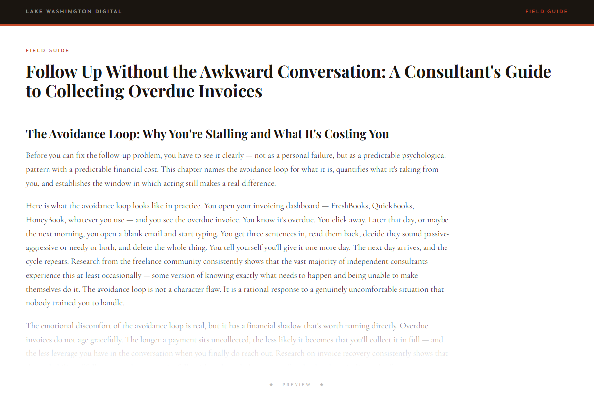 Preview of Follow Up Without the Awkward Conversation: A Consultant's Guide to Collecting Overdue Invoices