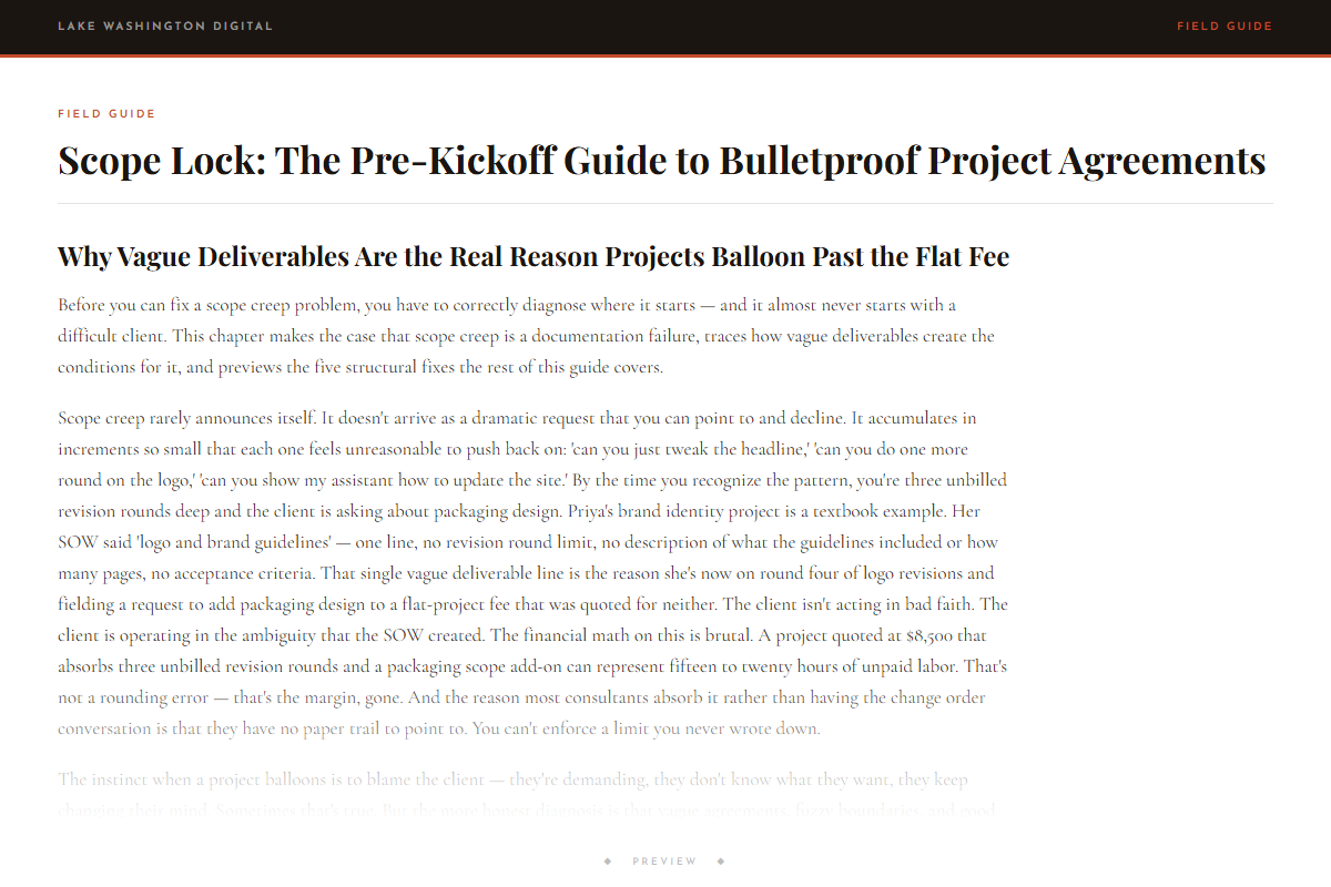 Preview of Scope Lock: The Pre-Kickoff Guide to Bulletproof Project Agreements