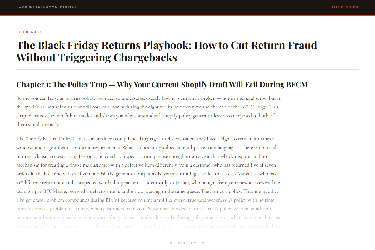 Preview of The Black Friday Returns Playbook: How to Cut Return Fraud Without Triggering Chargebacks