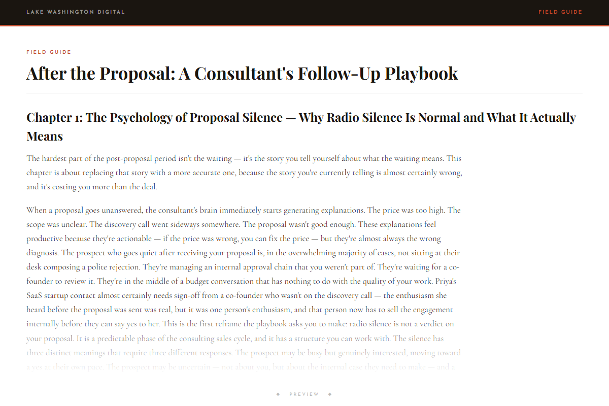 Preview of After the Proposal: A Consultant's Follow-Up Playbook