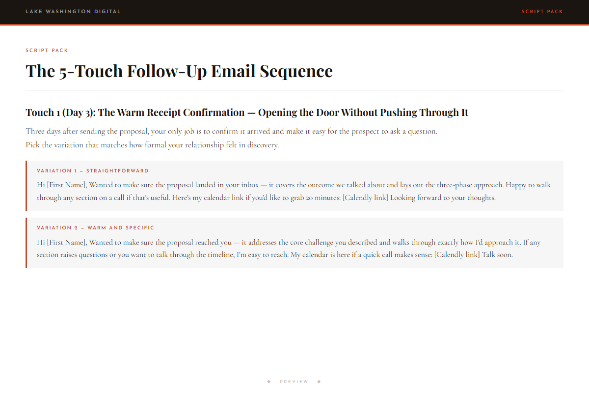Preview of The 5-Touch Follow-Up Email Sequence